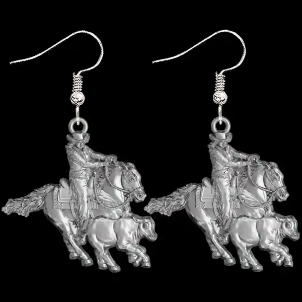 Our Working Cow Horse Woman Earrings crafted in Solid Sterling Silver are the perfect luxurious gift and a bold eye-catching addition to any wardrobe.